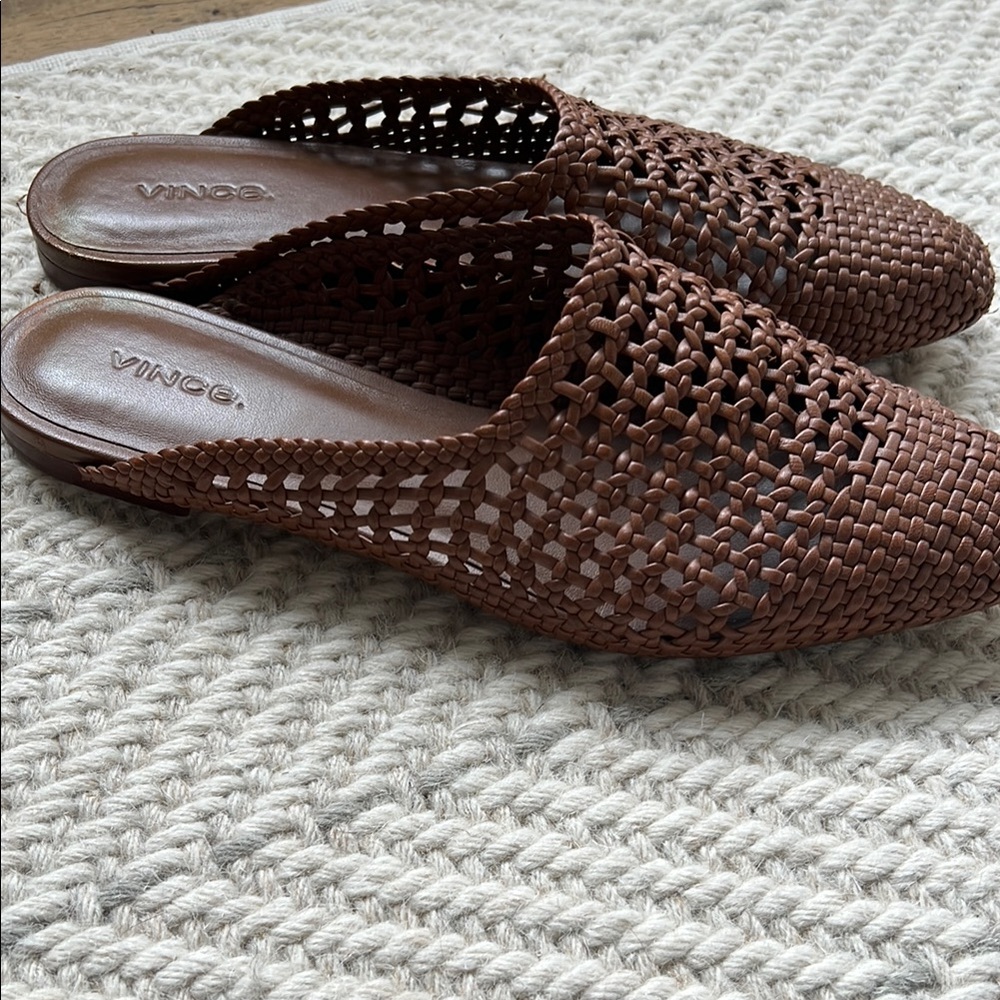 Vince Women's Brown Woven Mules